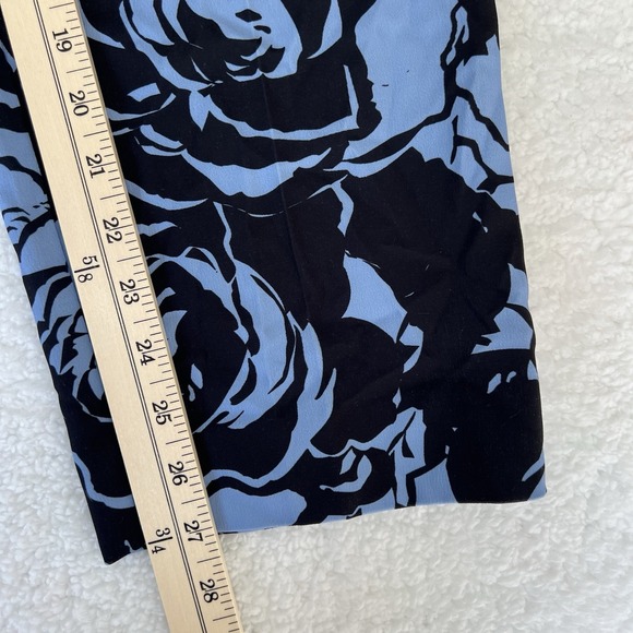 Chico's Black Label Blue Rose Floral Pants Statement Chic Art Print Sz 16 NWT - Picture 5 of 10